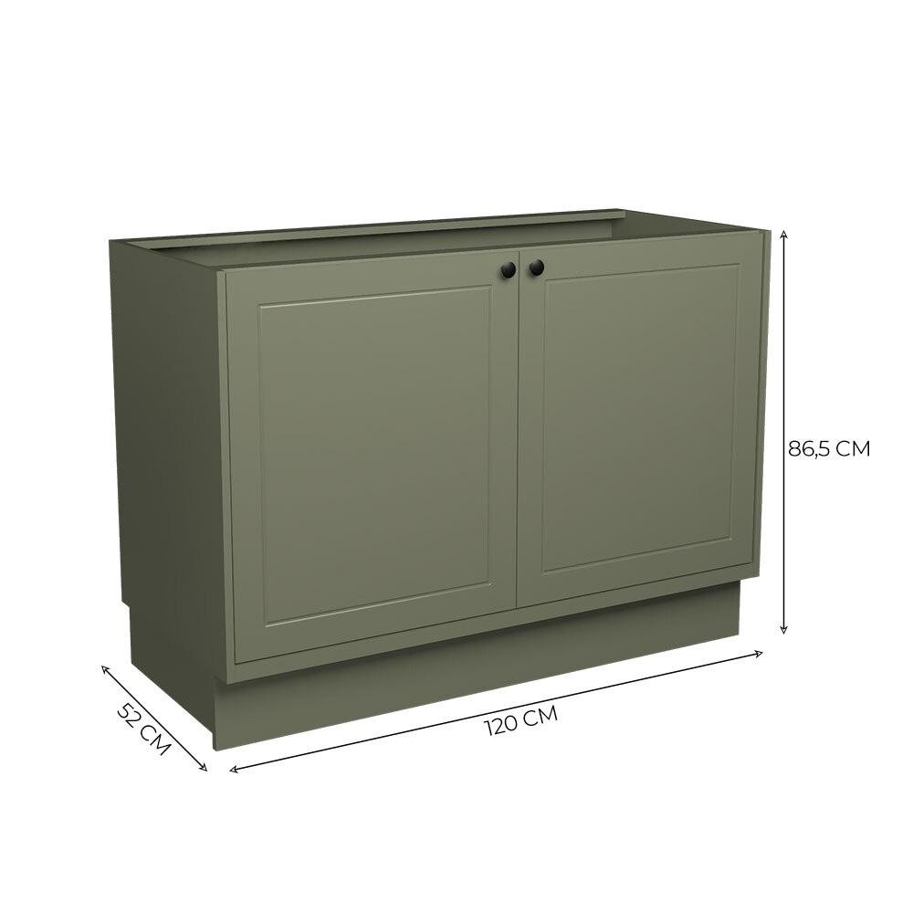 Balcão Cozinha MDF Herval Viana, 2 Portas, Verde Hill, 120 cm · foto 2