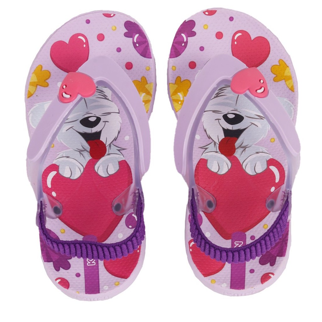 Chinelo Infantil Meninas Klin Com Elástico Conforto Lilas com Roxo