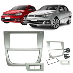 Moldura 2DIN Gol G5 Saveiro Voyage Prata 7 e 9"