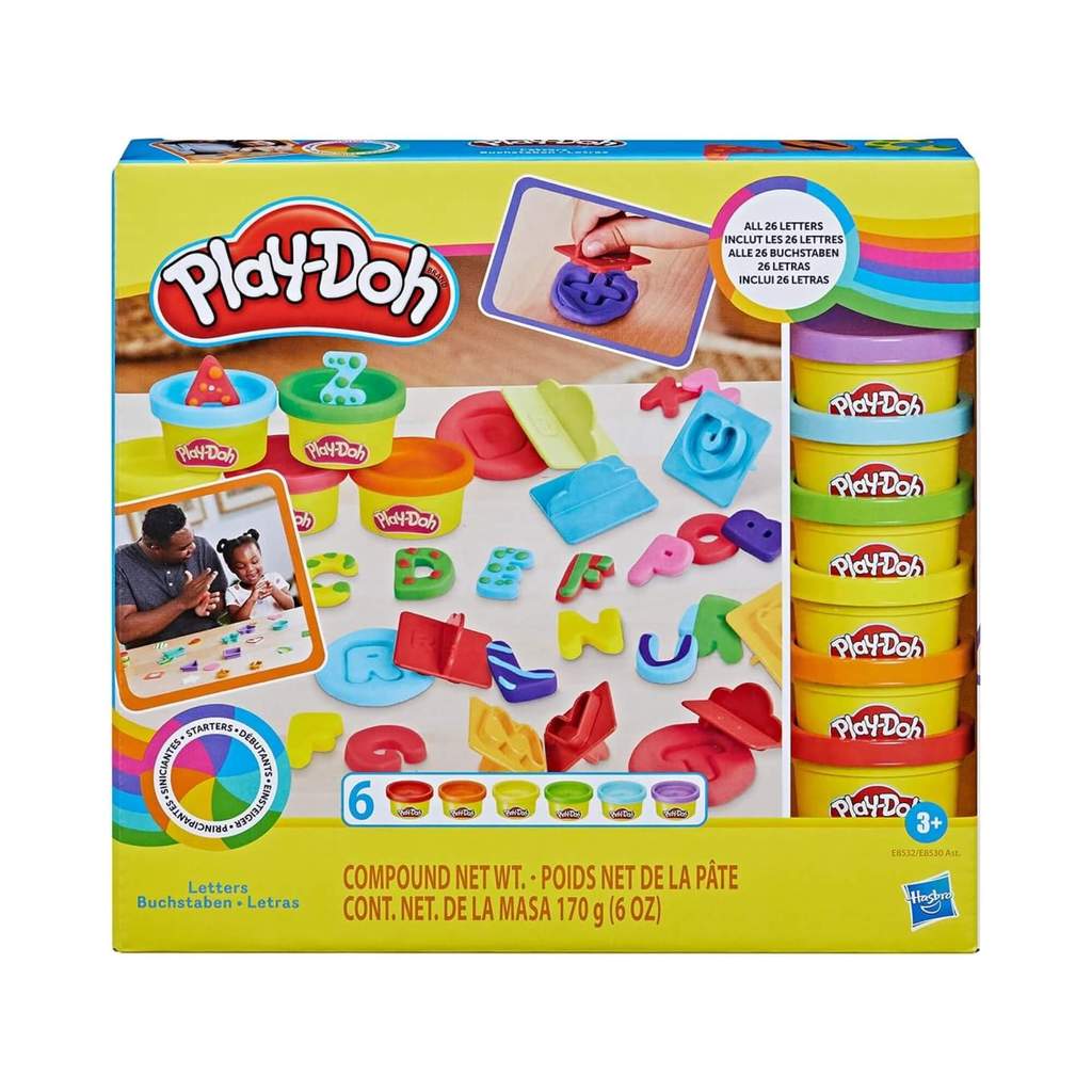 Brinquedo Infantil Play-Doh Letras com 26 Carimbos e 6 Potes de Massinha Hasbro - 18486 em Oferta na Shopee