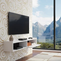 Rack Suspenso Decorativo com 1 Porta e Nicho – Ideal para TV