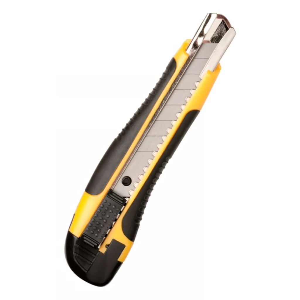 ESTILETE PROFISSIONAL EMBORRACHADO 18MM COM TRAVA