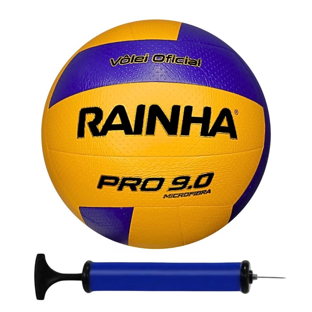 BOLA VOLEI RAINHA OFICIAL PRO 9.0 + BOMBA DE AR