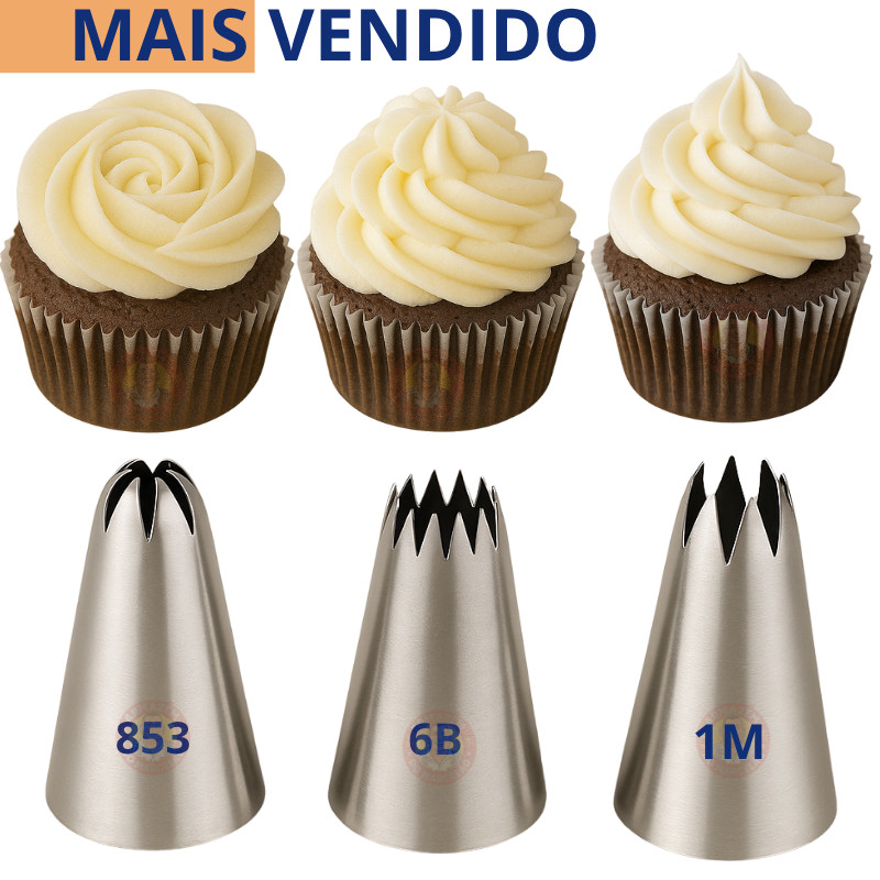 Bicos De Pastelaria Rosa Ferramentas Para Decoração De Bolo Bocal Creme Dicas De Cozimento Acessórios 1M 6B 853 em Oferta na Shopee