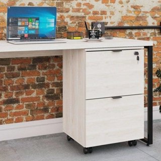 Gaveteiro Volante 2 Gavetas para Pastas Kugv42 Kuadra Espresso Móveis Snow/Preto Ônix em Oferta na Shopee