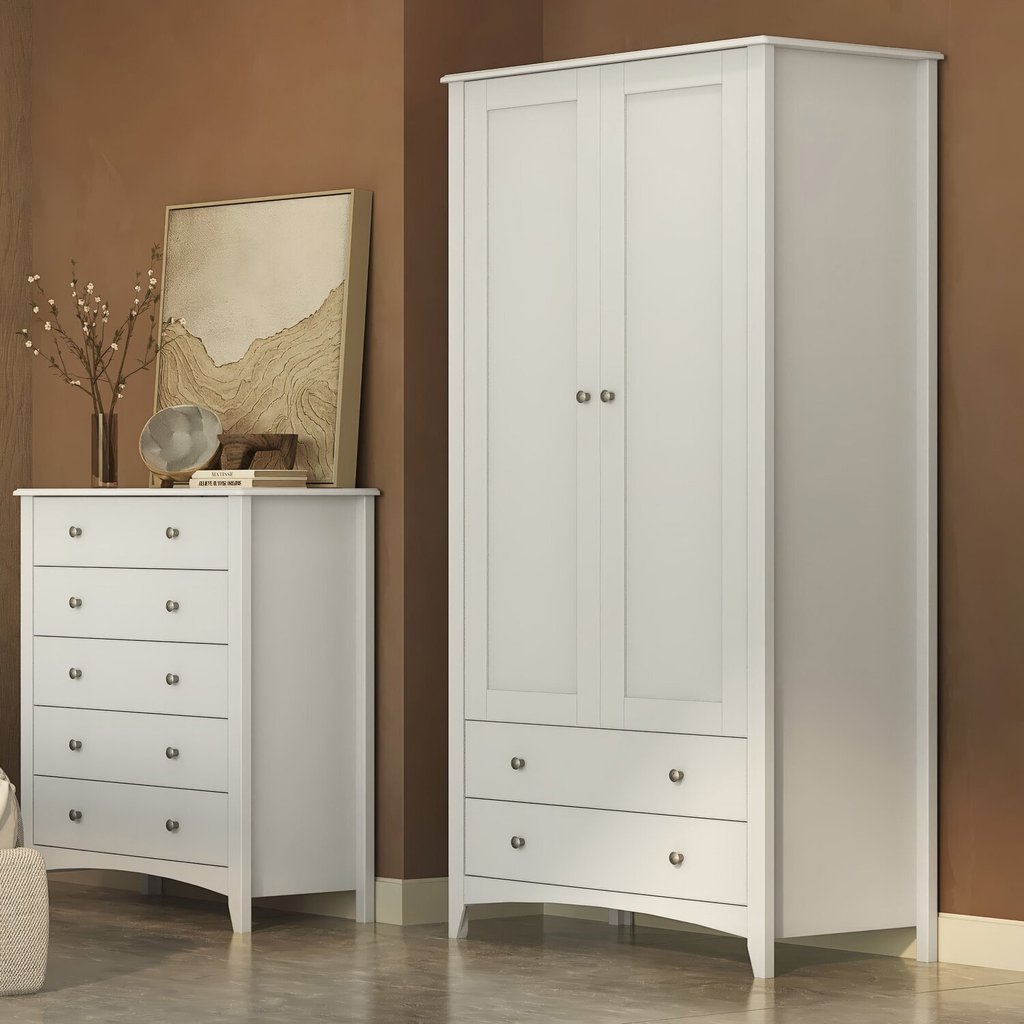 Guarda-roupa 2 Portas 2 Gavetas - Olivia 52cm X 90 Cm X 180cm em Oferta na Shopee