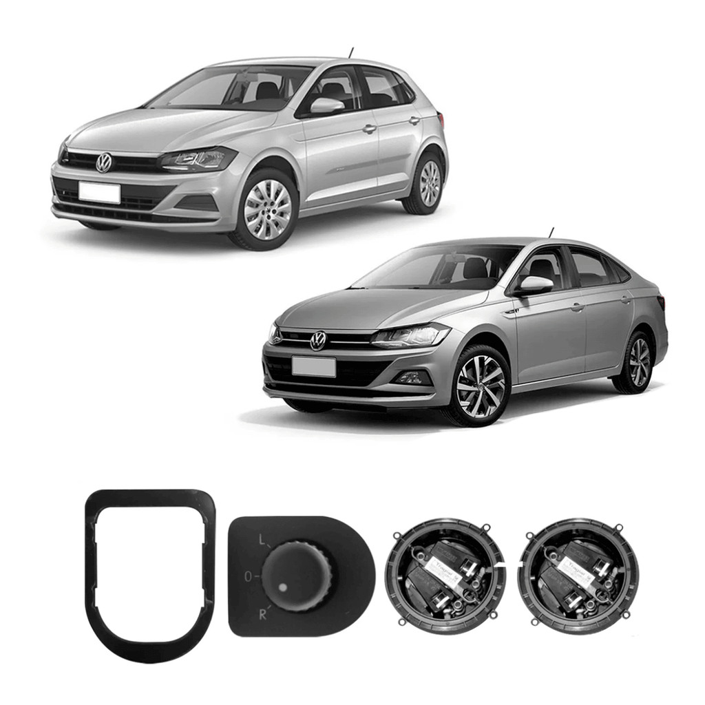 Kit Retrovisor Elétrico Volkswagen Novo Polo e Virtus 2017 a 2023 Alternativo (com Tilt Down) Tragial
