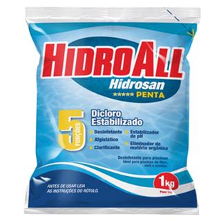 Cloro Piscina Hidrosan Penta  1Kg Hidroall em Oferta na Shopee