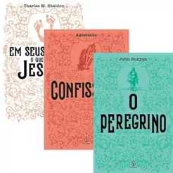 Kit 3 Livros | Em Seus Passos o que faria Jesus + Confissões + O Peregrino