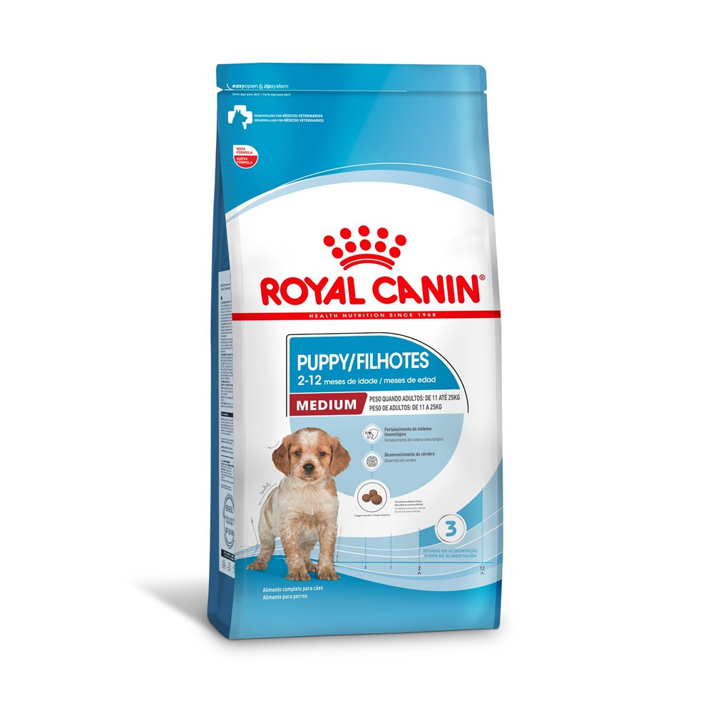 Ração Seca Medium Puppy para Cães Filhotes de Porte Médio 2,5Kg Royal Canin