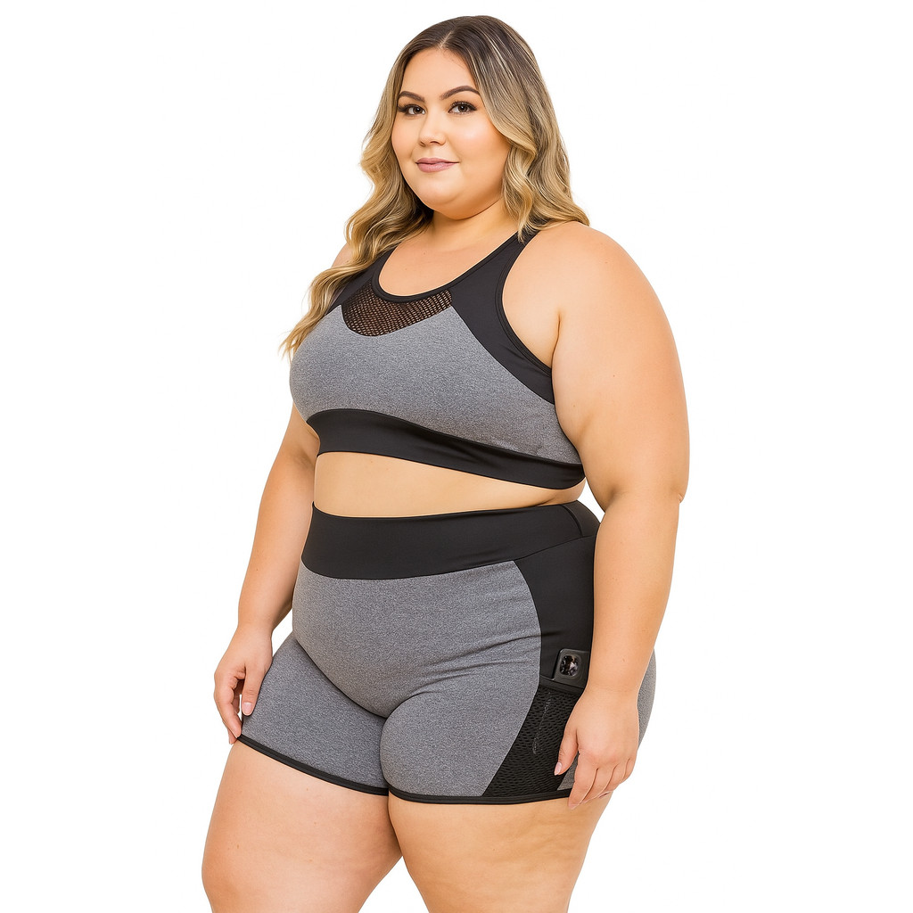 Conjunto Feminino Academia Roupa De Ginastica Plus Size