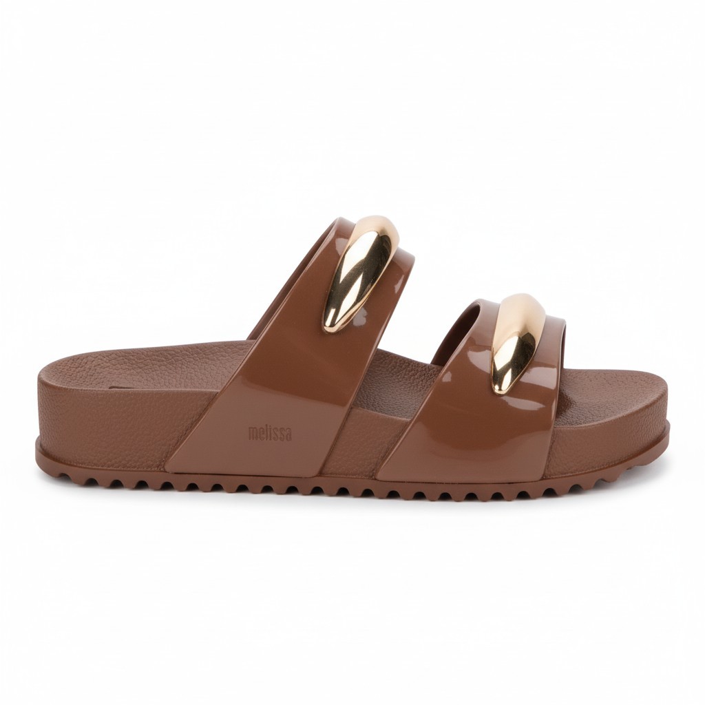 Chinelo Feminino Papete Zaxy Metal Dourado Casual 19272