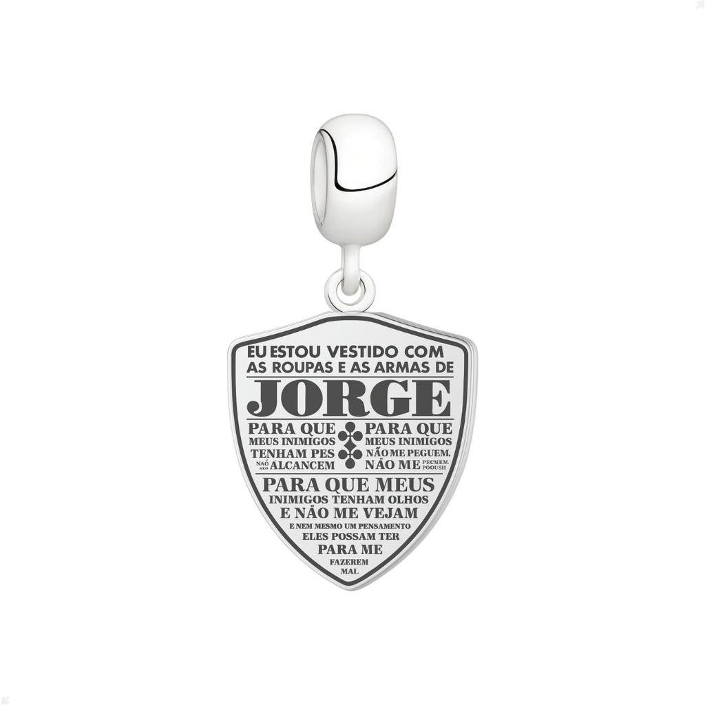 Berloque Pingente Prata 925 Medalha Pingente São Jorge
