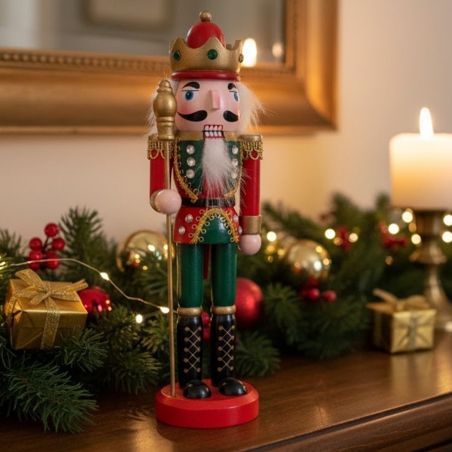 Soldado de Chumbo de Madeira com Mastro - Verde e Vermelho  - 25cm - 1 unidade - Artlille  - Rizzo em Oferta na Shopee