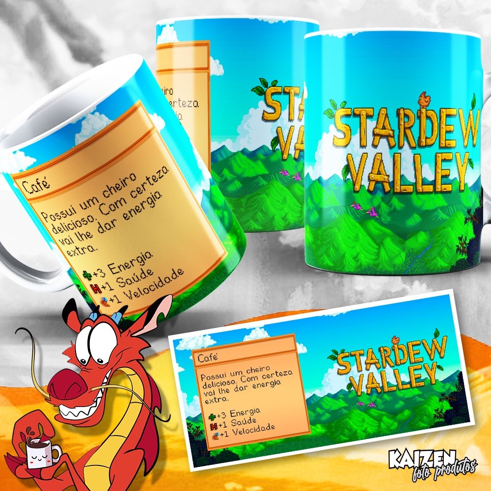 Caneca Stardew Valley Café / Chá / Chocolate Quente - Jogo RPG - natal