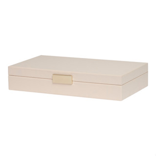 Organizador Decorativo Em MDF E PU Off White Com Tampa Multiuso Premium em Oferta na Shopee