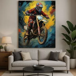 Quadro Decorativo Motocross Piloto Radical Esporte Adrenalina