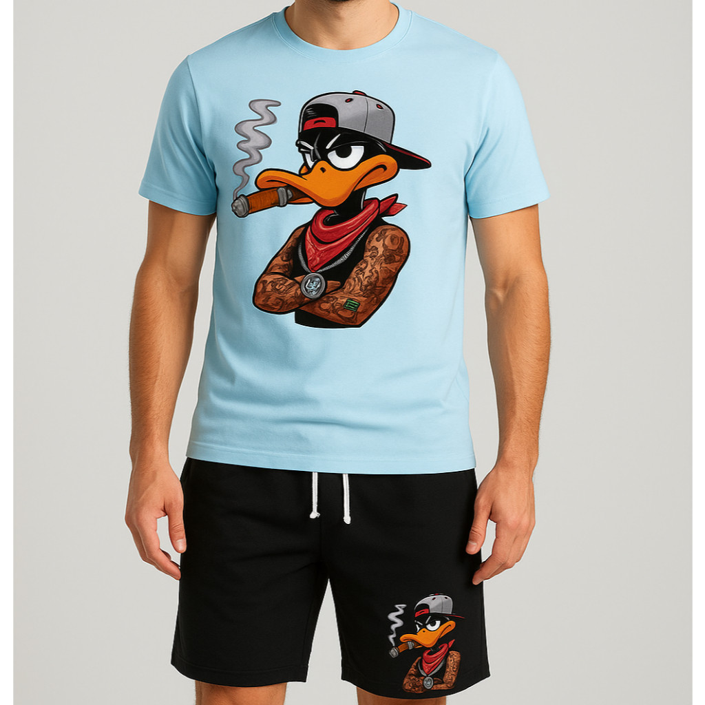 Conjunto Kit Camiseta E Bermuda Tectel + Relogio Estampado Premium Envio Imediato