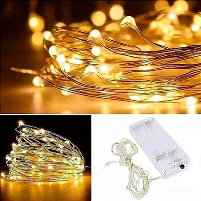 kit 5/10 Luzes de natal 3m luz quente tipo de baterias