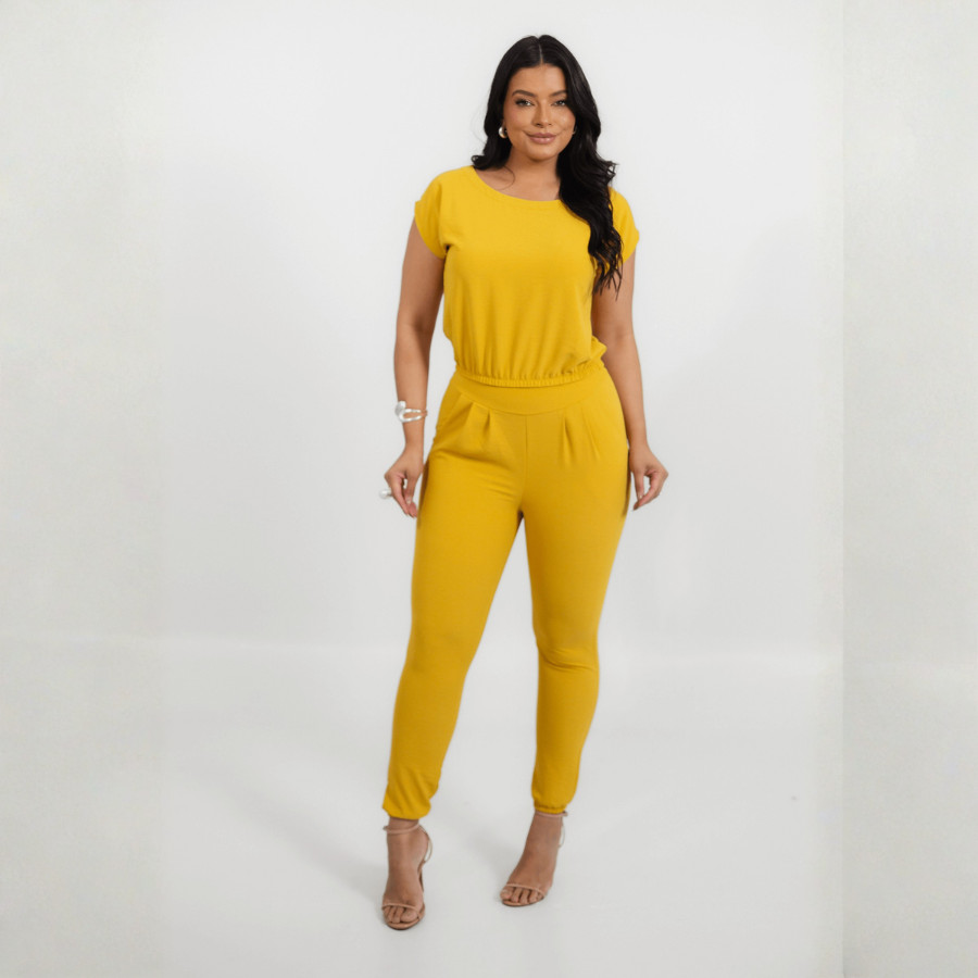 Conjunto Feminino Elegante Calça Jogger Blusa Soltinha - Marina em Oferta na Shopee