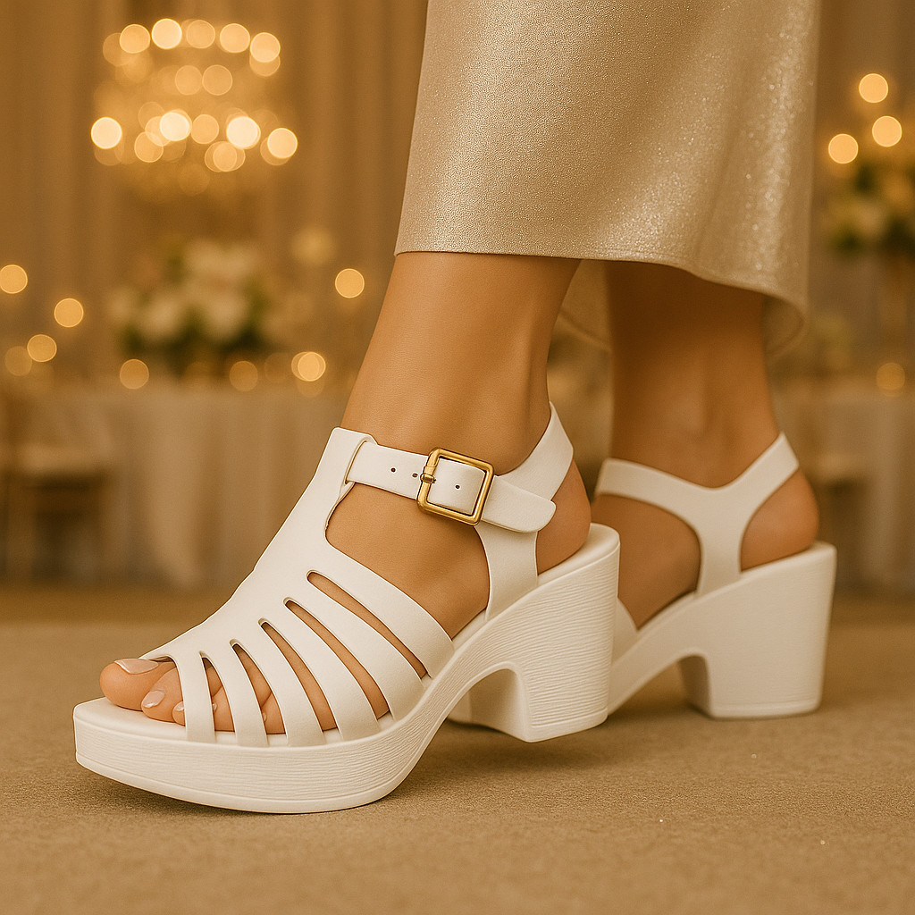 Sandália Feminina com Fivela  – Estilo e Sofisticação - Perfeita para o Verão em Oferta na Shopee