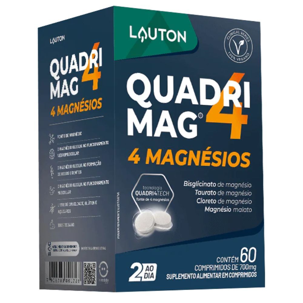 Quadrimag 4 Magnésios 60 Tabs - Lauton em Oferta na Shopee