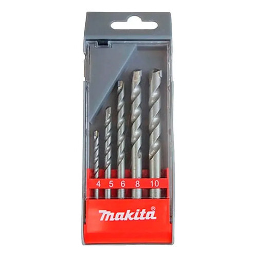 Jogo de Brocas Makita D-05175 Concreto 4,0 a 10,0mm Kit Broca Widia Aço Furadeira Parede Profissional