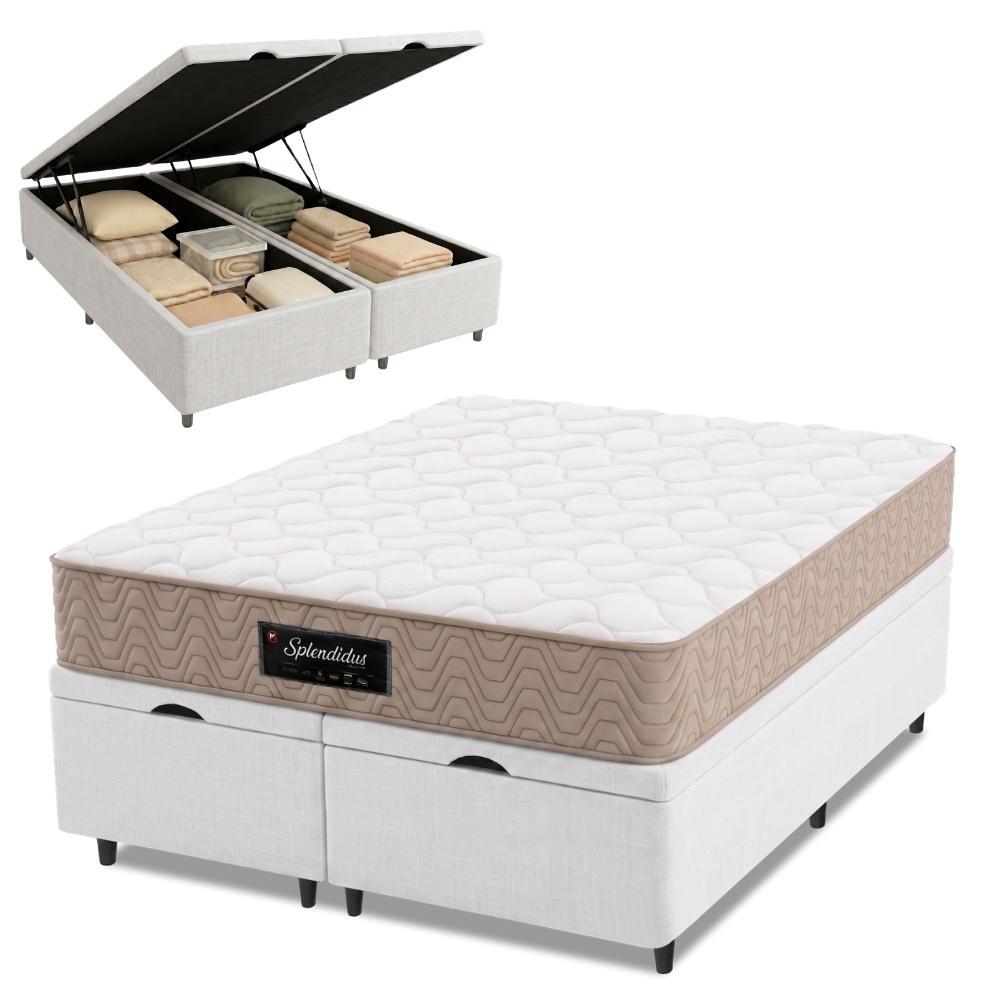 Cama Box Baú Colchão King Molas Ensacadas Splendido 193x203x65cm Munhoz