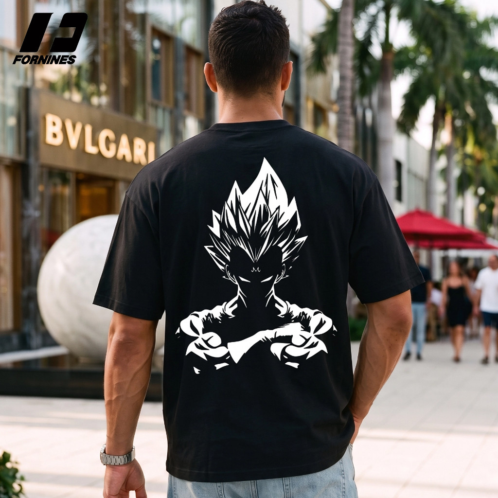 Camiseta Anime Vegeta Majin Boo Treino Academia 100% Algodão Penteado Estampa Grande Profissional Unissex Oversize