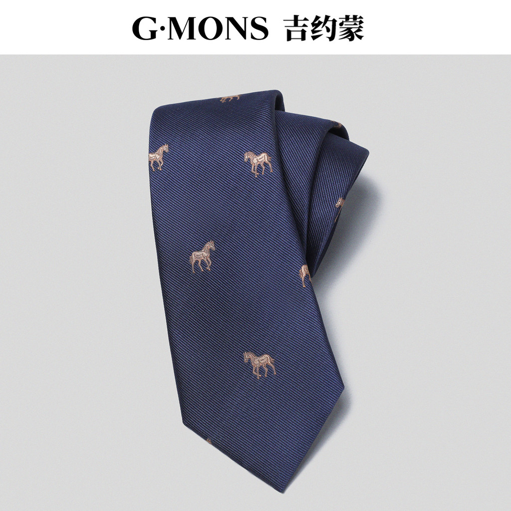 Giyomon Moda masculina Casual na moda gravata azul marinho pônei negócios Formal Wear trabalho noivo gravata de casament