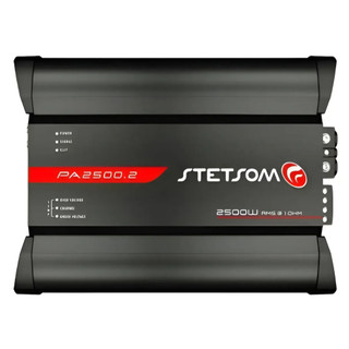 Módulo Amplificador Stetsom PA2500.2 2 Canais 2500W RMS 1 Ohm Equalizador Grave Médio EQ Automotivo