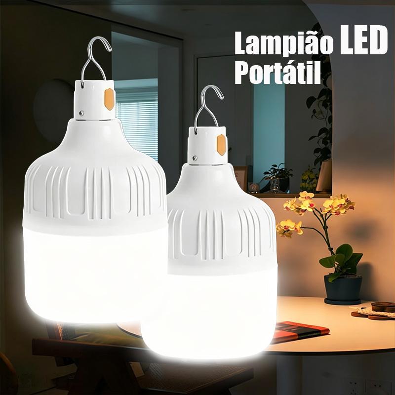 Kit 1/2 Lâmpada Led USB Recarregável, Lampião Portátil para Acampamento Pescaria Emergência