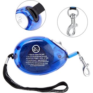 Coleira para Cães Pequenos e Médios, Guia Retrátil Automática para Cães, Corrente de Tração para Filhotes (Azul)