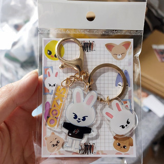 Chaveiro Pendente Skzoo Personagem de Desenho Animado Stray Kids Padrão Dupla Face Acrílico Acessório para Carro e Bolsa