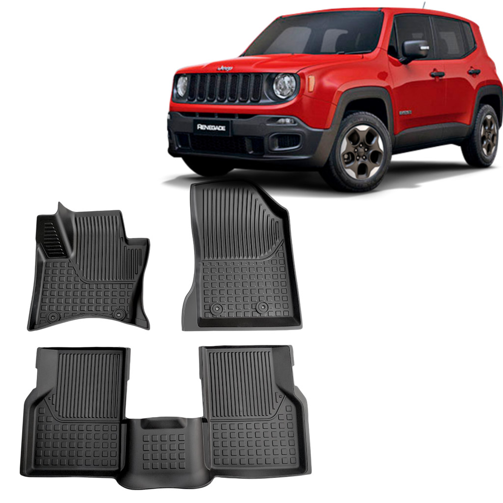 TAPETE BANDEJA DE BORRACHA JEEP RENEGADE 2015/2027 3PÇS