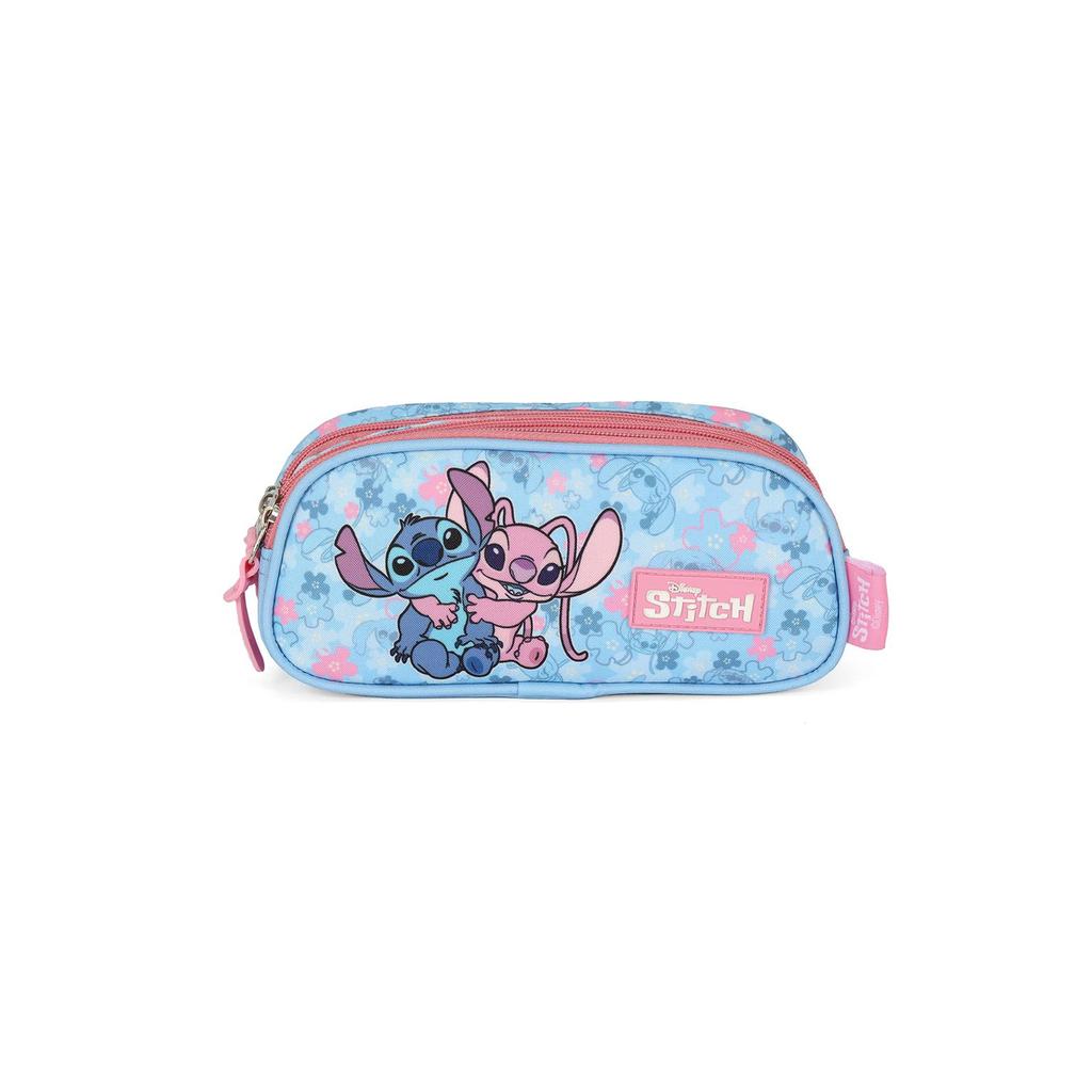Estojo Triplo Médio Juvenil Stitch e Angel Disney