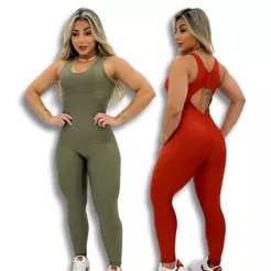 Macacão Leg Feminino De Academia Longo Fitness Liso
