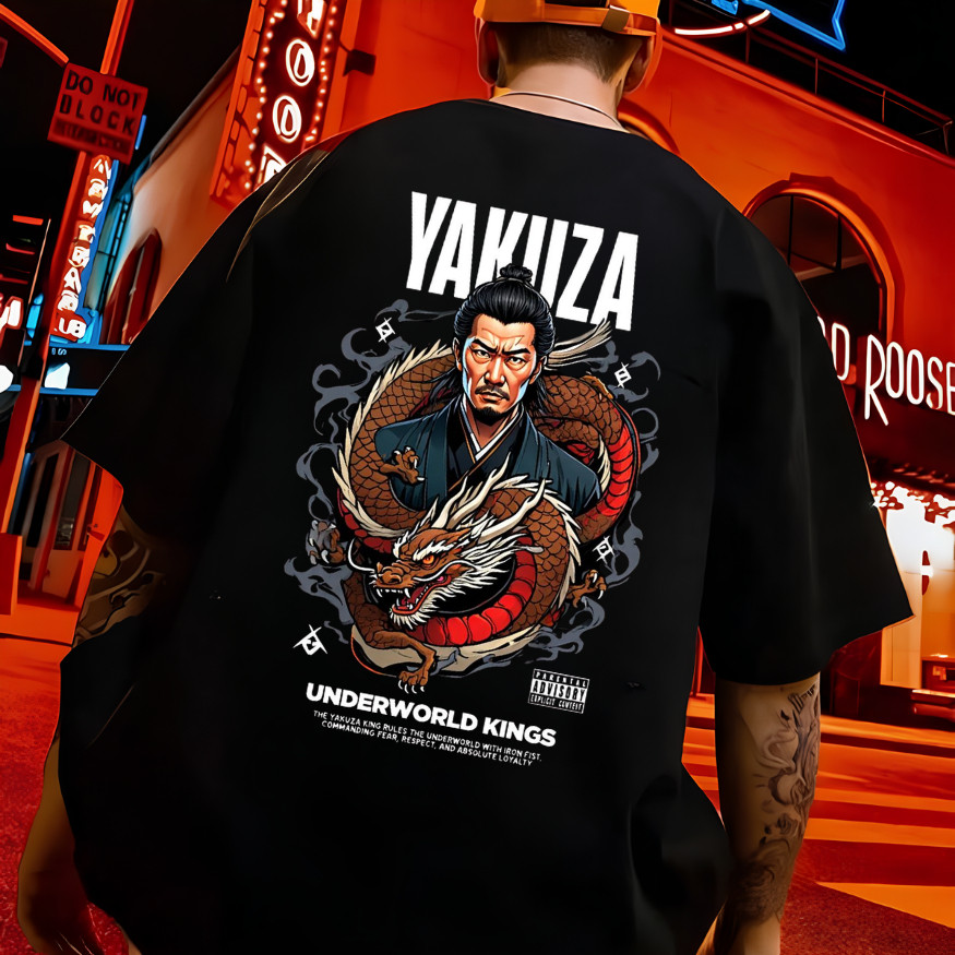 Camisa Streetwear UNISSEX Estilo Oriental Japones Estampada Camiseta Oversized Confortavel Para Dia a Dia Casual