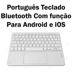 Lua cheia Teclado Português Bluetooth com função de toque sem fio adequado para em tablets, telefones e laptops