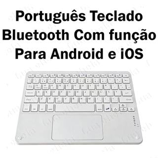 Lua cheia Teclado Português Bluetooth com função de toque sem fio adequado para em tablets, telefones e laptops