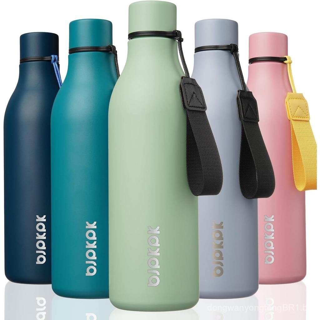 Garrafas Térmicas BJPKPK, Garrafa de Água de Aço Inoxidável de 25 oz com Alça, Livre de BPA, à Prova de Vazamentos, Cane