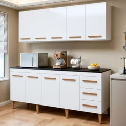 Cozinha Completa Modulada 9 Portas e 3 Gavetas Atenas Branco