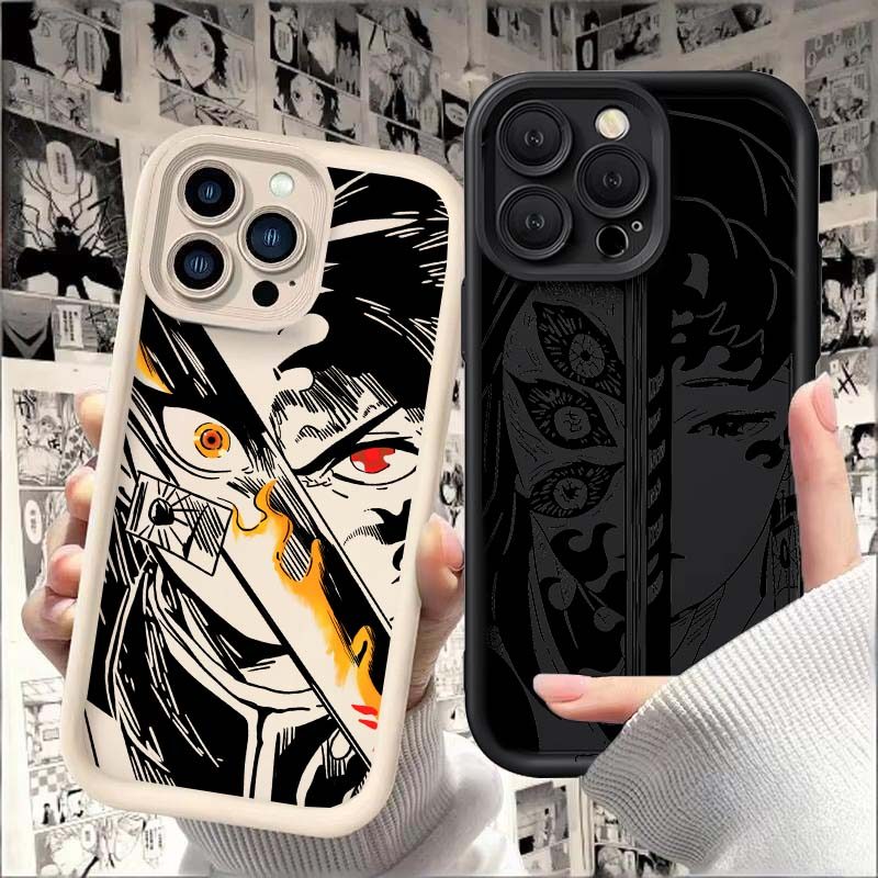 Preto Legal Anime Demon Slayer Silicone Caso Capa Para Samsung Galaxy A37 A57 A27 A36 A56 A55 A17 A07 A35 A16 A15 A53 5G