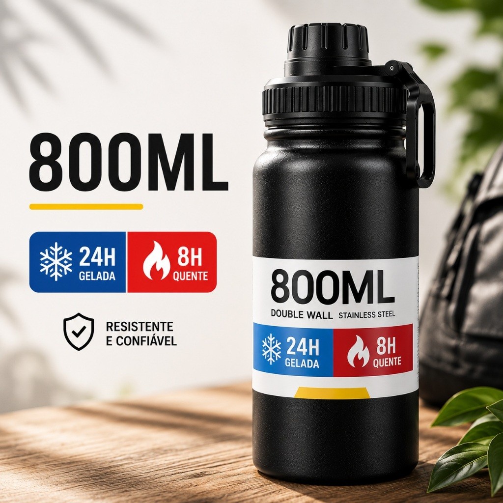 Garrafa Térmica 800ml garrafa espacial Quente & Frio Com Isolamento Térmico De Grande Capacidade
