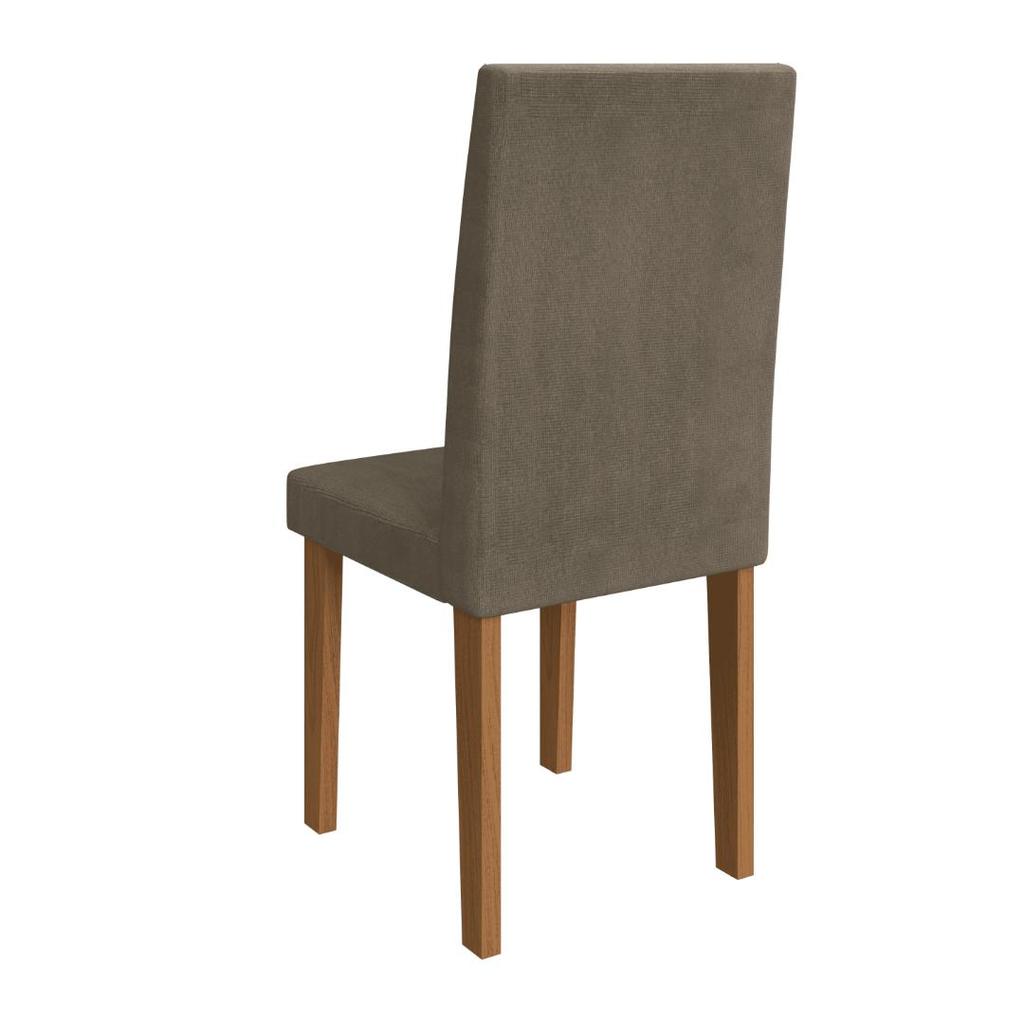 Conjunto 6 Cadeiras de Jantar com Pés em MDF Estofadas Fidelitá Itália Freijó/Cacau — imagem 2 de 2