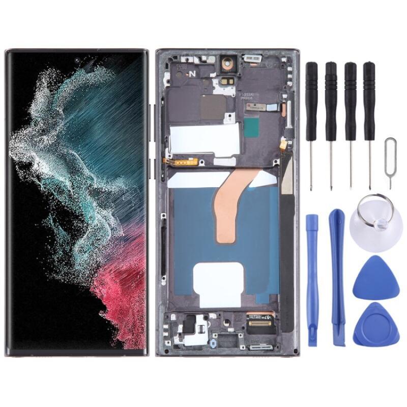 Novo LCD De Substituição Com Moldura Para Samsung Galaxy S22 Ultra 5G SM-S908U E