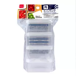 Pote Hermético Plástico Quadrado 70ml - Kit 4 Unidades
