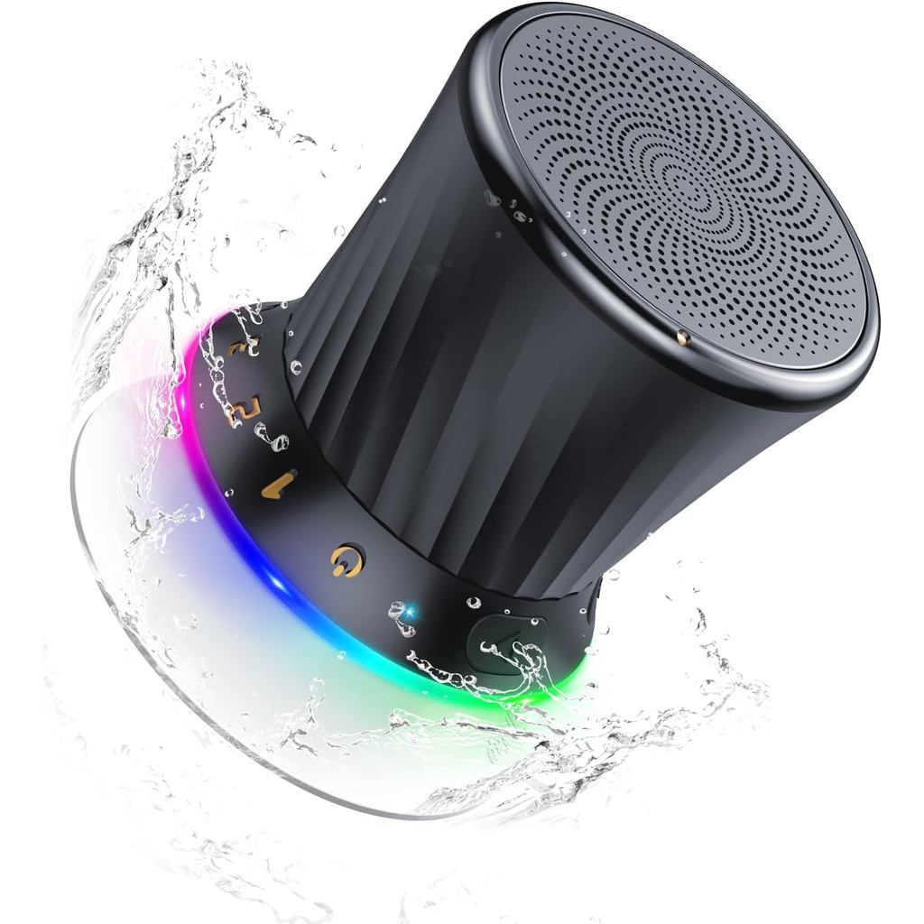 Caixa de Som Bluetooth para Chuveiro, Caixa de Som Portátil à Prova d'Água IPX5 com Ventosa, Mini Caixa de Som Bluetooth