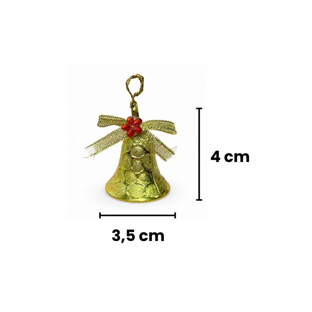 Kit 03 Enfeites De Natal Mini Sino Decoração Pendente Árvore · foto 2