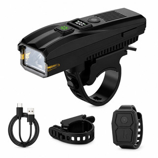 Lanterna Farol Bike Com Buzina USB Controle Remoto S/ Fio Medidor Digital Luz Led Potente Recarregavel